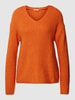 Tom Tailor Gebreide pullover met extra brede schouders Donkeroranje