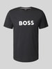 BOSS T-shirt met labelprint Zwart