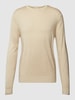 Profuomo Wollpullover mit Rundhalsausschnitt Beige