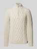 Superdry Gebreide pullover met kabelpatroon, model 'Jacob' Offwhite