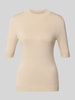COMMA Slim fit gebreide pullover van viscosemix Zand