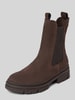 Tamaris Chelsea boots van echt runderleer Donkerbruin