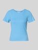 Rich & Royal T-Shirt aus Viskose-Mix in Ripp-Optik Hellblau
