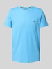Christian Berg Men T-shirt met labelstitching Oceaanblauw
