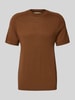 SELECTED HOMME Regular fit T-shirt van zuivere wol Donkerbruin