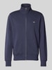 Gant Regular Fit Sweatjacke mit Label-Stitching Marine