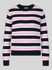 Jake*s Casual sweter o kroju regular fit z prążkowanym wzorem Ciemnoniebieski