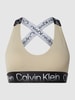 Calvin Klein Performance Bustier met logo in band  Beige