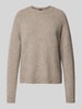 BOSS Gebreide pullover met ronde hals, model 'Febisan' Lichtgrijs