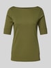 Lauren Ralph Lauren T-Shirt mit geripptem U-Boot-Ausschnitt Modell 'JUDY' Oliv