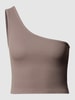 Review Cropped One-Shoulder-Top Purple