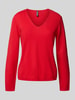 Pieces Regular Fit Pullover mit V-Ausschnitt Modell 'BREE' Rostrot Melange