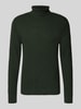 SELECTED HOMME Regular Fit Rollkragenpullover aus reiner Baumwolle Modell 'TREVOR' Dunkelgruen