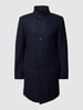HUGO Lange jas met strookzakken, model 'Mintrax' Marineblauw