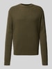 SELECTED HOMME Strickpullover mit gerippten Abschlüssen Dunkelgruen