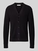 SELECTED HOMME Regular fit gebreid jack van puur katoen, model 'TOM' Zwart