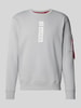 Alpha Industries Sweatshirt mit Label-Print Hellgrau