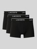 Lacoste Trunks mit elastischem Label-Bund im 3er-Pack Black