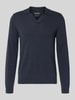 Marc O'Polo Regular fit gebreide pullover van een mix van katoen en scheerwol Marineblauw