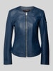 Cabrini Lederjacke mit Paspeltaschen Blau