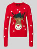 Vero Moda Regular fit kersttrui met paillettenmotief, model 'TINSEL' Rood