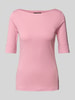Lauren Ralph Lauren T-shirt met geribde boothals, model 'JUDY' Oudroze