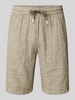 Blend Regular Fit Leinenshorts mit Tunnelzug Modell 'MORGAN' Oliv