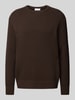 SELECTED HOMME Strickpullover mit gerippten Abschlüssen Modell 'HENNY' Dunkelbraun