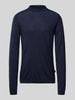 CG - Club of Gents Gebreide pullover met structuurmotief, model 'Bertie' Marineblauw