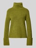 Selected Femme Gebreide pullover met opstaande kraag, model 'SIA' Lichtgroen