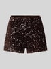 Mango Shorts mit Pailletten Modell 'XTURNER' Dunkelbraun