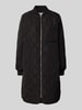 Jake*s Casual Regular fit gewatteerde lange jas met opstaande kraag Zwart