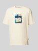 Jack & Jones T-shirt met labelprint, model 'ORNOTO' Offwhite