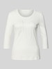 Christian Berg Woman T-Shirt mit Ziersteinbesatz und 3/4-Arm Offwhite