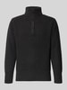 G-Star Raw Strickpullover aus Lanawoll-Mix mit Stehkragen und Reißverschluss Anthrazit