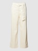 Marc Cain Stoffen broek met stoffen ceintuur Offwhite