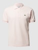 Lacoste Poloshirt met labelstitching Rosé gemêleerd