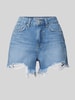 Review Korte regular fit jeans in destroyed-look Blauw