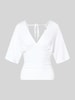 Gina Tricot Bluse aus Viskose-Mix mit V-Ausschnitt Offwhite