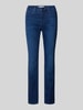 Brax Slim fit jeans met riemlussen, model 'Style.Mary Thermo' Donkerblauw