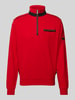 bugatti Sweatshirt met opstaande kraag Rood