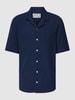 JAKE*S STUDIO MEN Vrijetijdsoverhemd met structuurpatroon Marineblauw