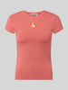 REVIEW T-Shirt mit Motiv-Stitching und Rundhalsausschnitt Rostrot