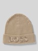 BOSS Beanie aus reiner Schurwolle Modell 'LARA_HAT' Beige
