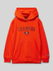 CHAMPION Hoodie mit Label-Print Hellrot