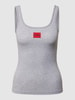 HUGO CLASSIFICATION Tanktop met labelpatch Zilver gemêleerd