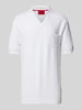 HUGO Regular Fit Poloshirt mit Strukturmuster Modell 'Spato' Weiss