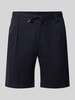 Profuomo Straight Fit Shorts mit Bundfalten Marine