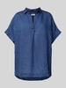 0039 Italy Regular fit blouseshirt van linnen met kapmouwen, model 'DERRY' Marineblauw