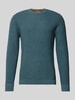 Tom Tailor Regular Fit Strickpullover aus reiner Baumwolle mit Struktur Rauchblau